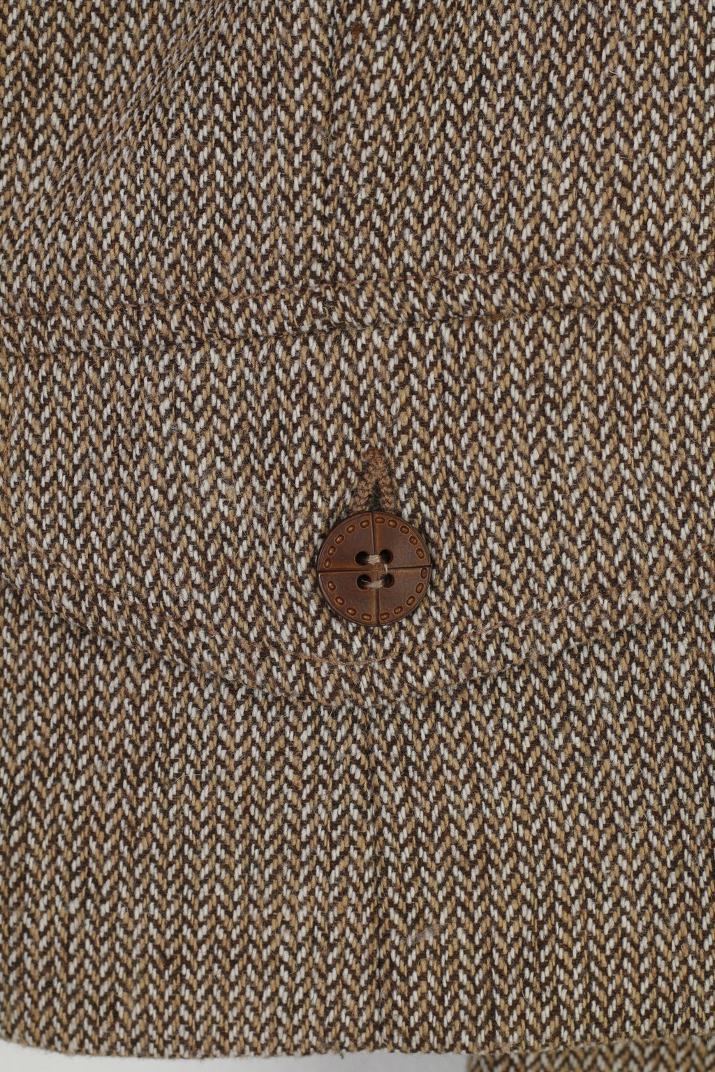 F&F Woman 16 Jacket Brown Buttons Collar Short Decorative Pockets Top