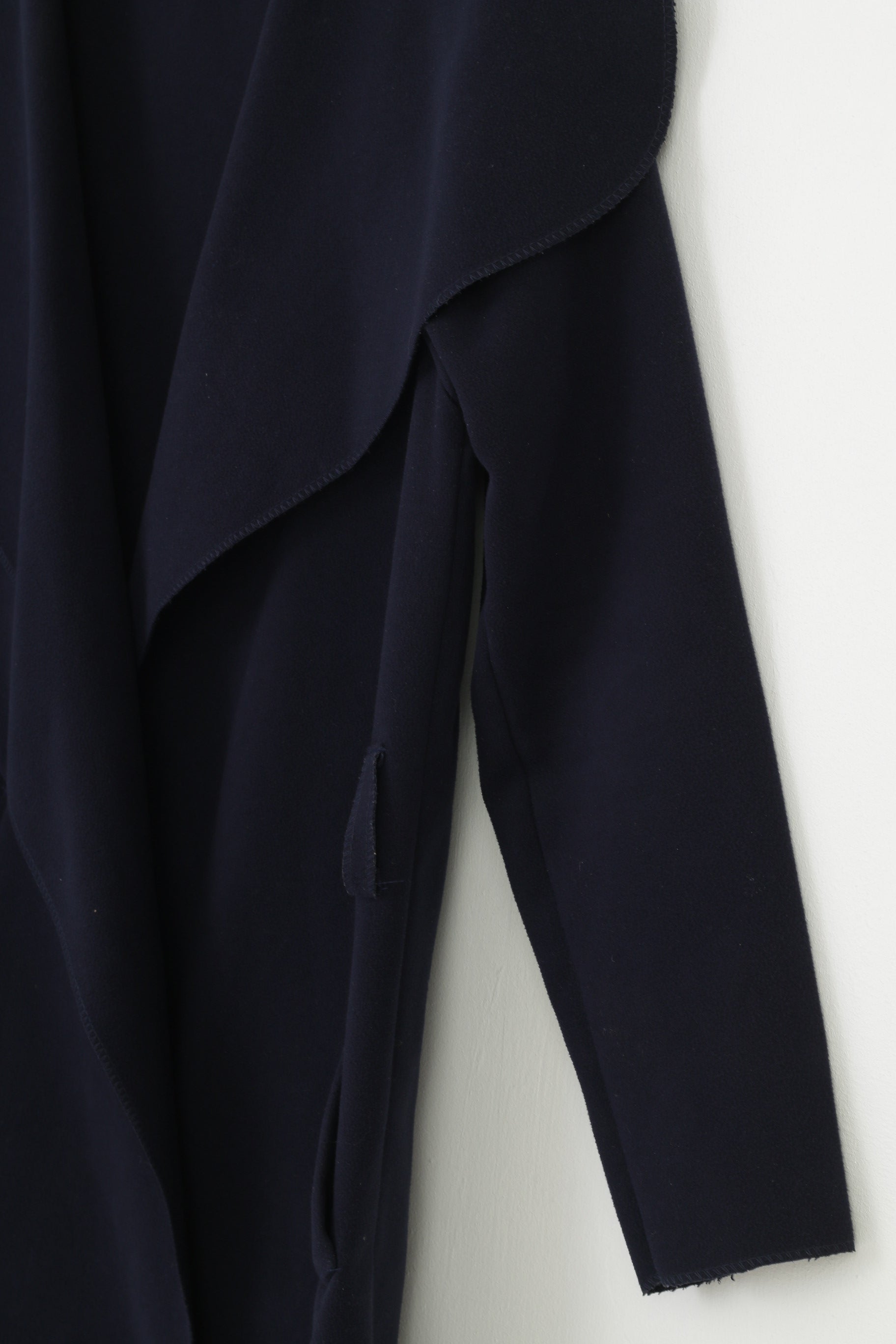 Made in Italy Woman M Cardigan Navy Blue Breasted Jacket Long  Open Front Top