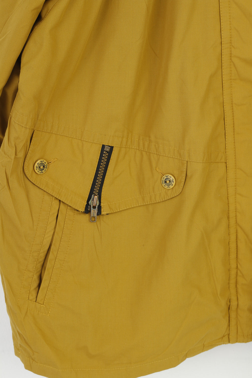 Rose Women 48 XXL Jacket Yellow Cotton Blend Zip Up Shoulder Pads Retro Vintage Outwear Top