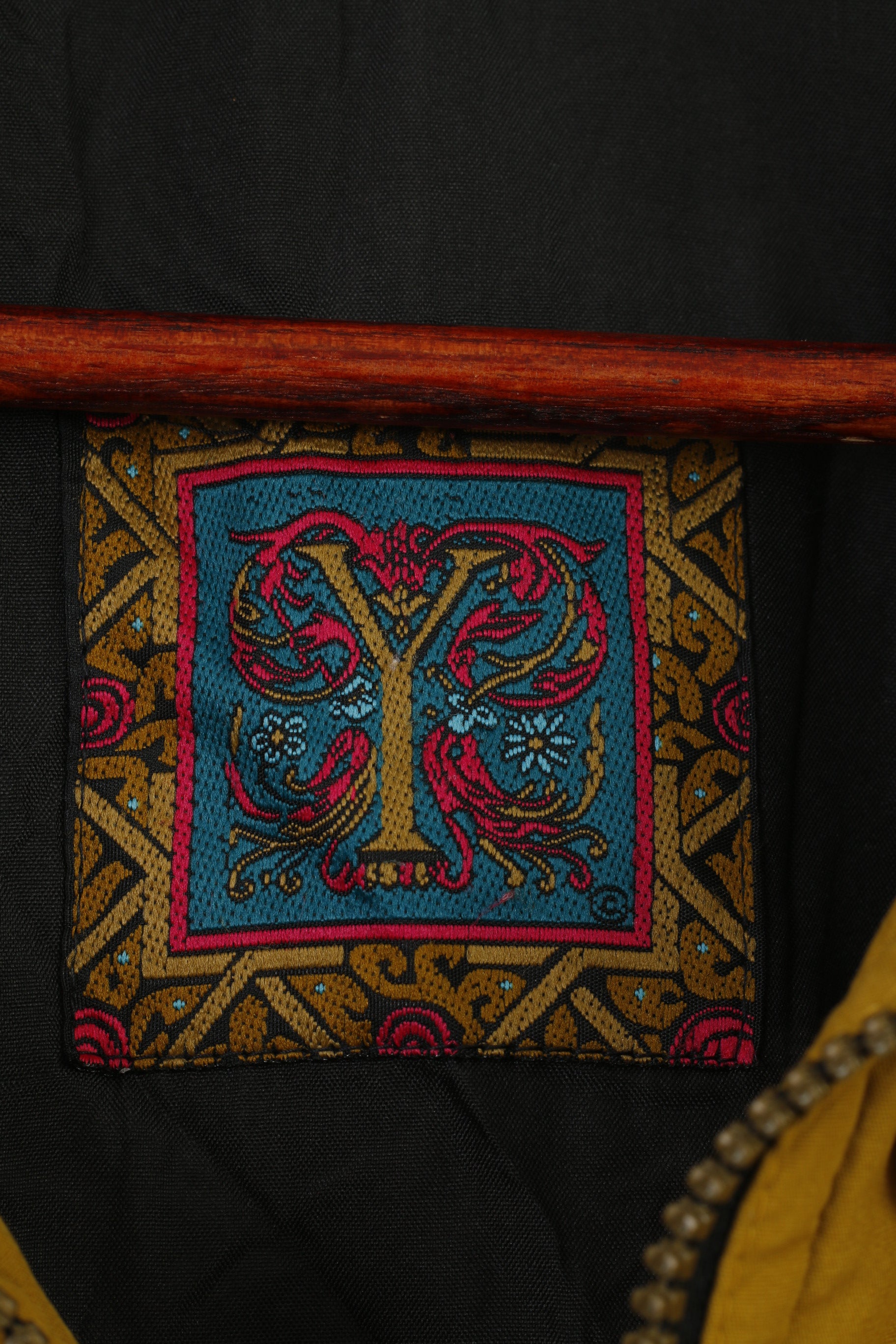 Rose Women 48 XXL Jacket Yellow Cotton Blend Zip Up Shoulder Pads Retro Vintage Outwear Top