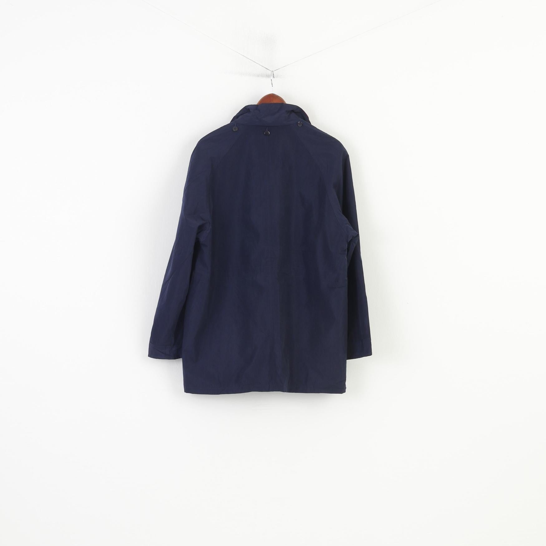 NCL Norwegian  Women L Jacket Navy Lightweight Zip Up Shoulder Pads Cruise Line Top