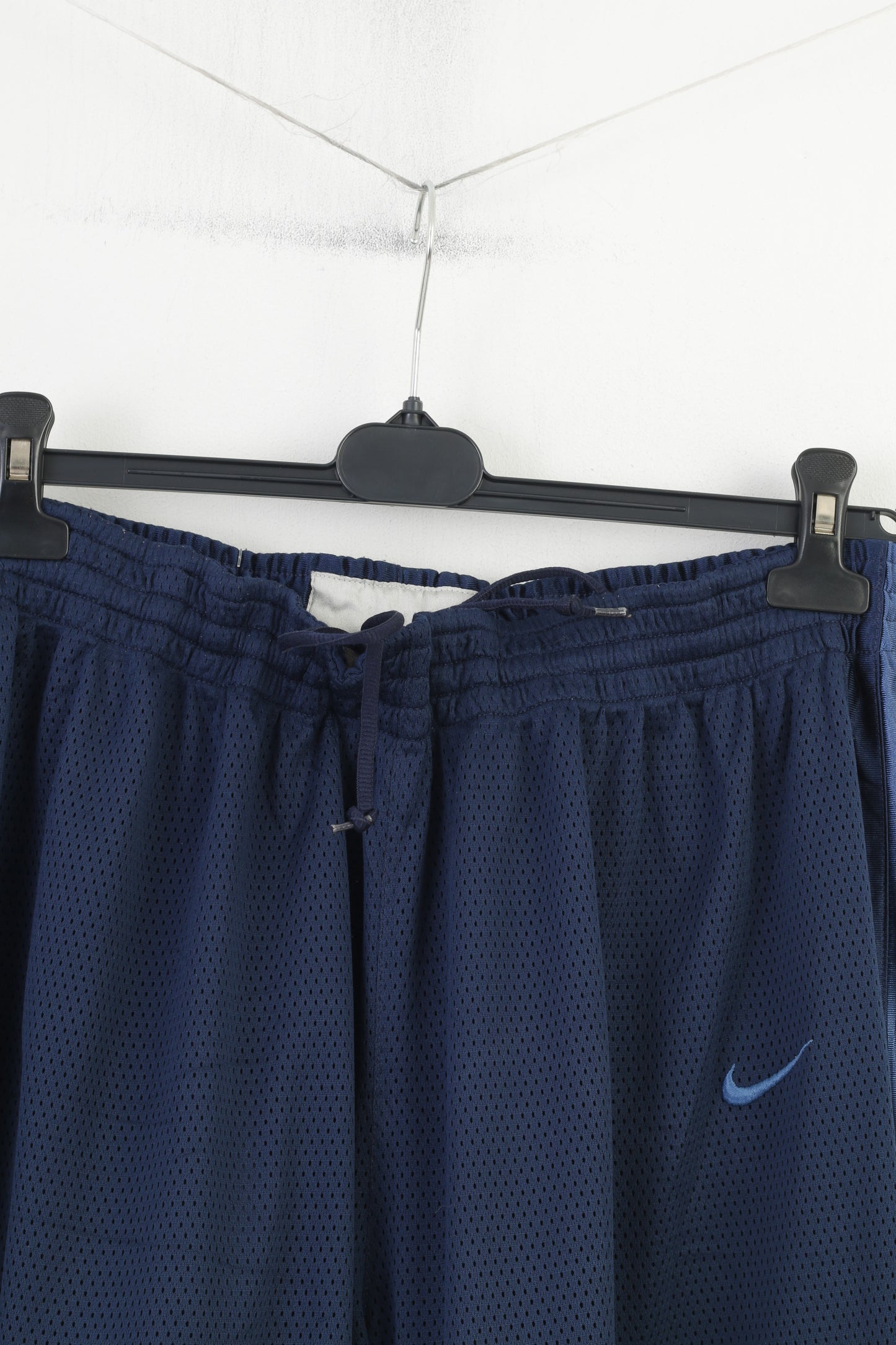 Nike Uomo XL Pantaloncini Navy Shiny Mesh Basket Gioca su pantaloni sportivi da allenamento 