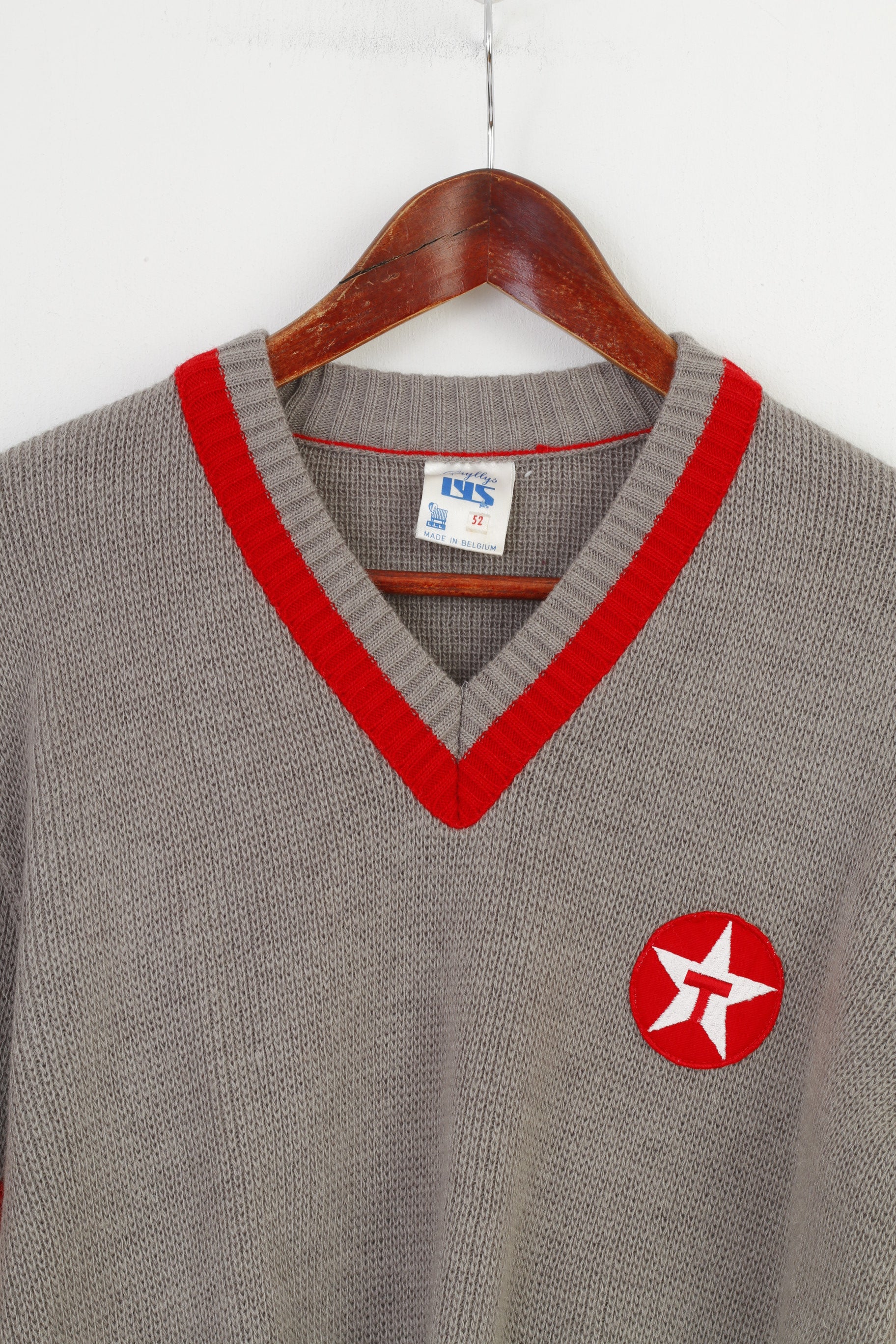 Bryllys Homme 52 M Pull Gris Col V Manches Longues Pull Fabriqué en Belgique Haut