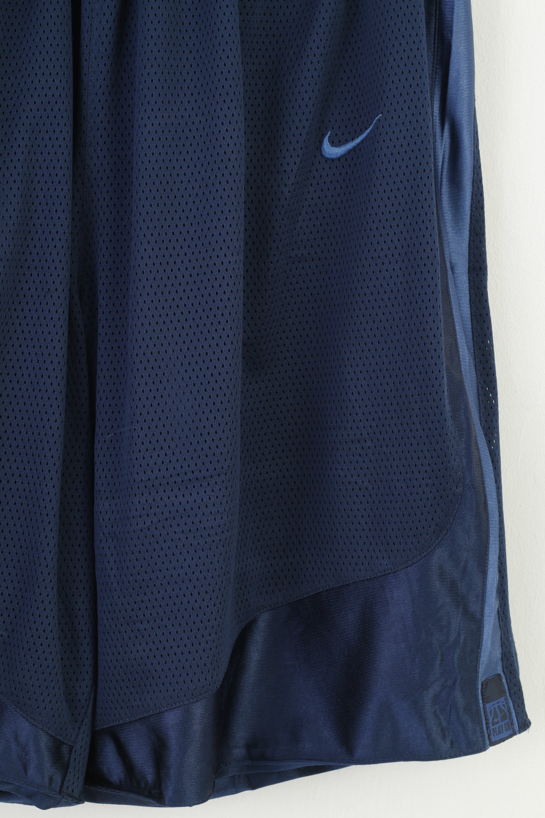 Nike Men XL Shorts Navy Shiny Mesh Basketball Play On Training Sportswear Pants