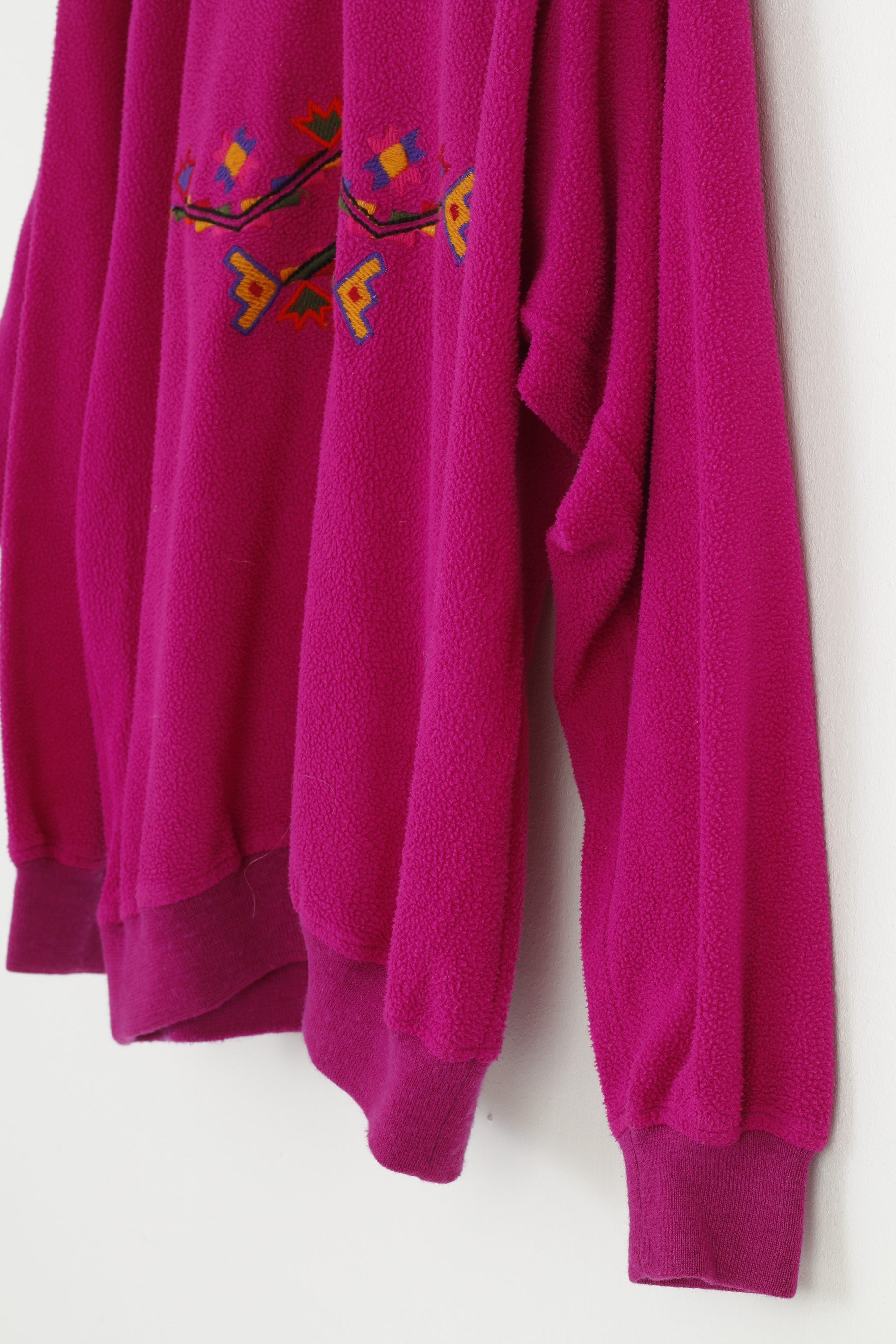 Silvy Woman S Fleece Top Pink Vintage Aztec Winter Clothing Zip Neck Sweatshirt