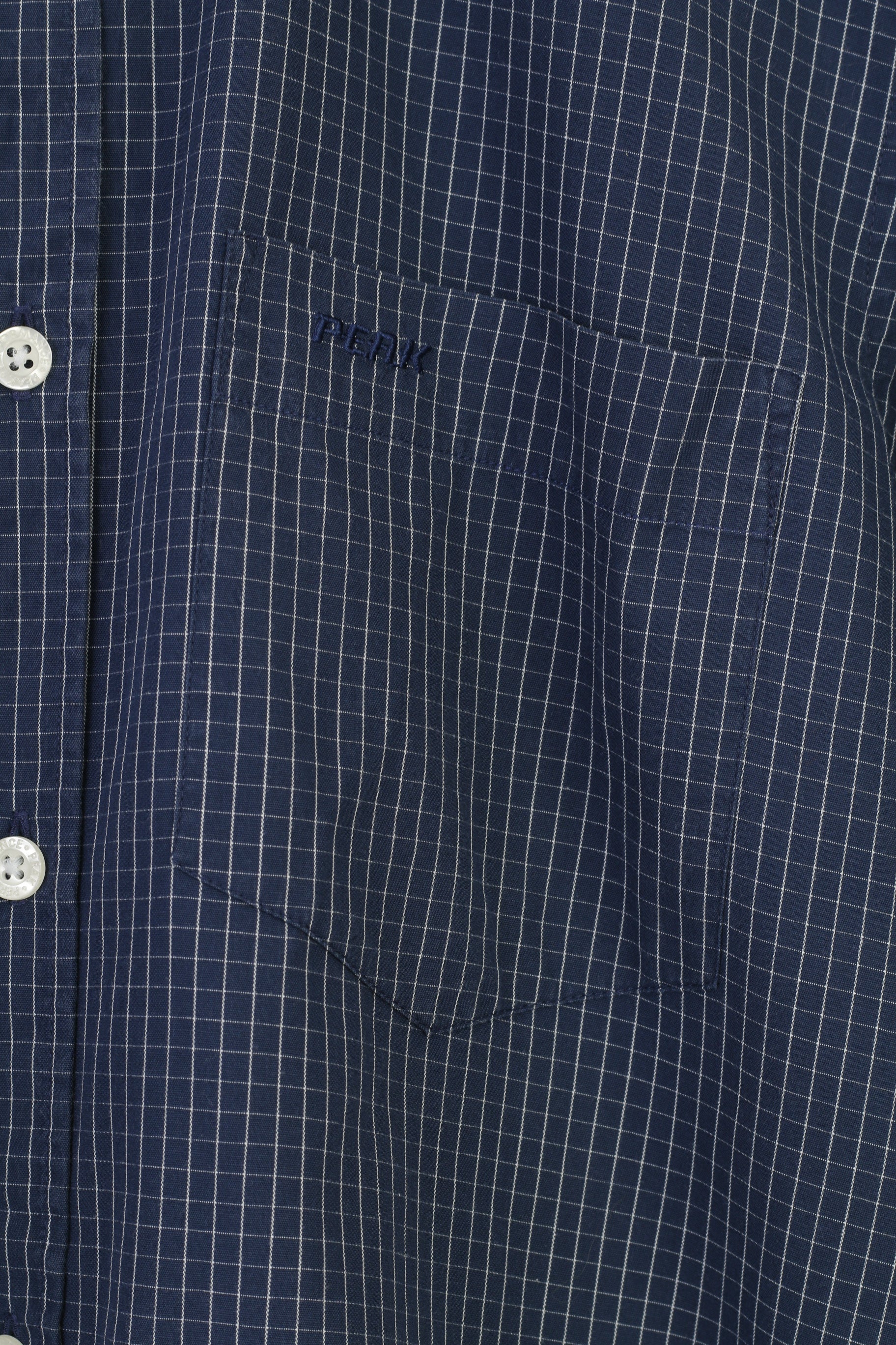 Peak Performance Men S Casual Shirt Blue Cotton Checkered  Nature Long Sleeve Top