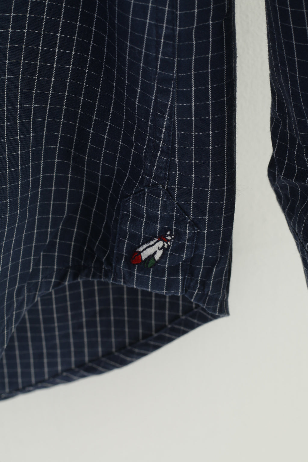 Peak Performance Men S Casual Shirt Blue Cotton Checkered  Nature Long Sleeve Top