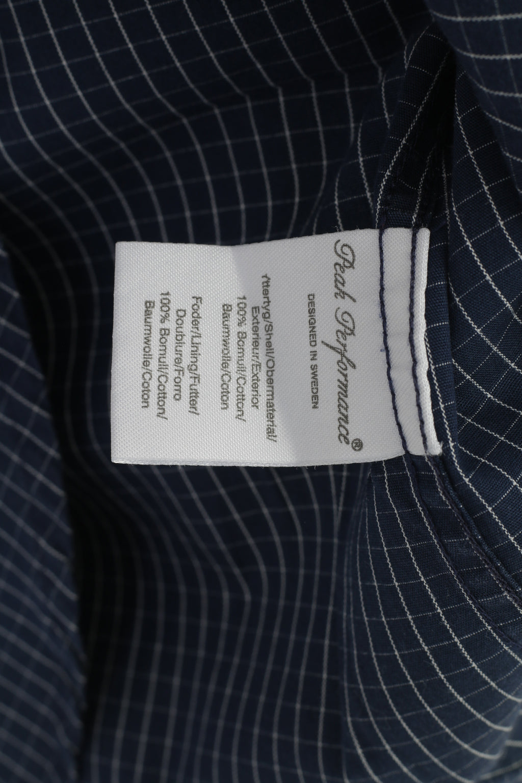 Peak Performance Men S Casual Shirt Blue Cotton Checkered  Nature Long Sleeve Top