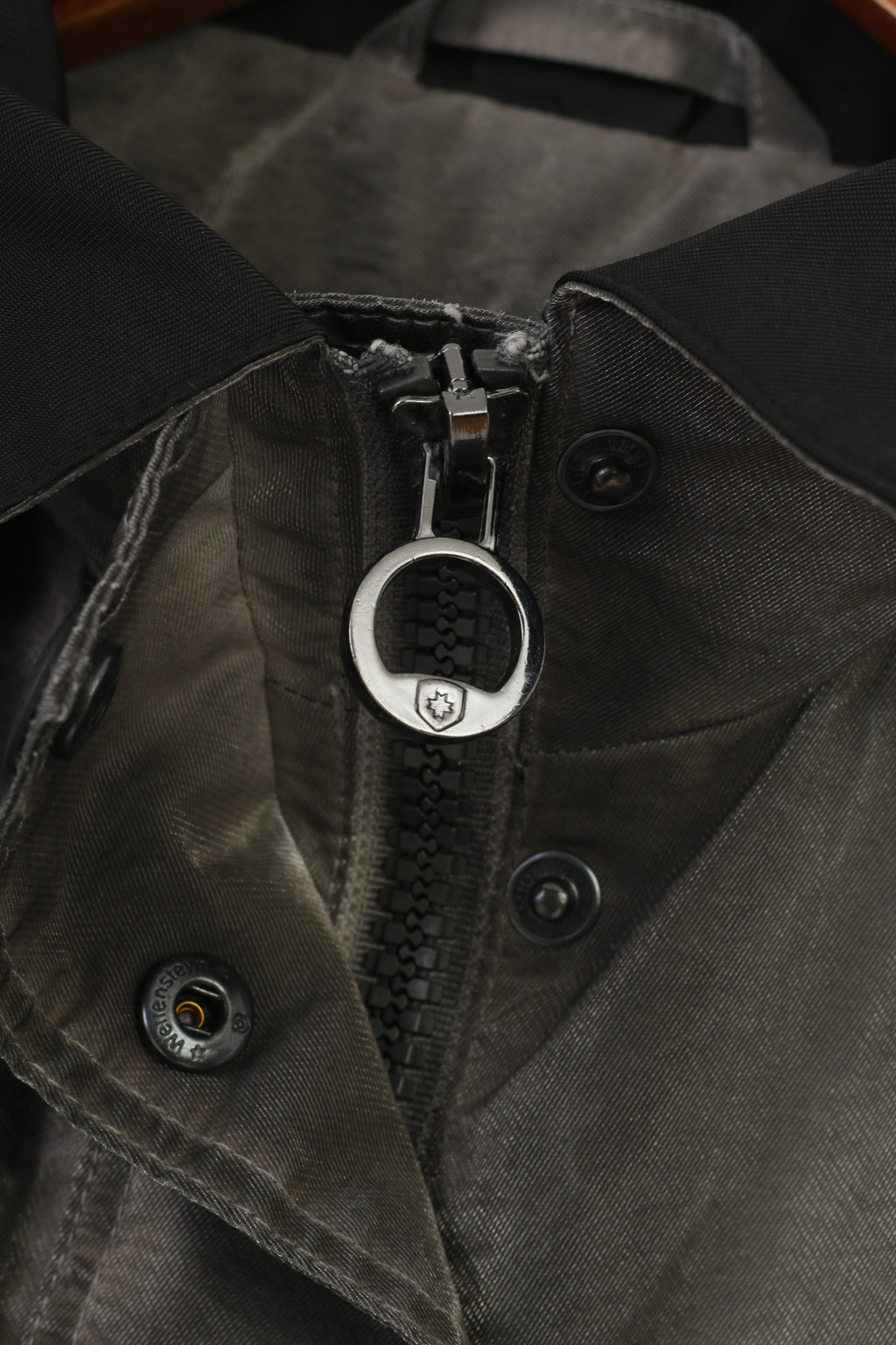 Wellensteyn Woman M Jacket Grey Shiny Detachable Hood Full Double Zipper Slippery Material Top