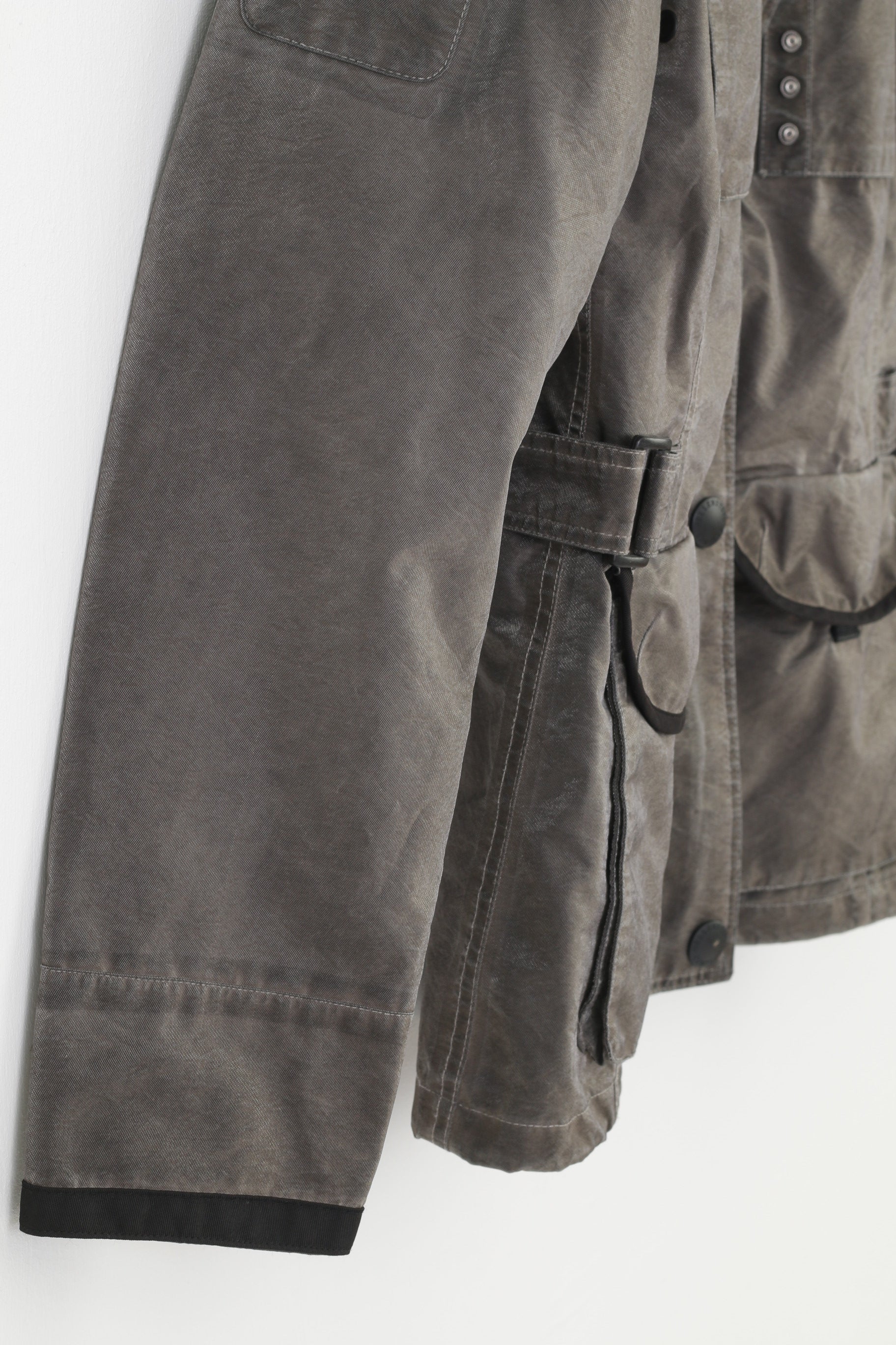 Wellensteyn Woman M Jacket Grey Shiny Detachable Hood Full Double Zipper Slippery Material Top