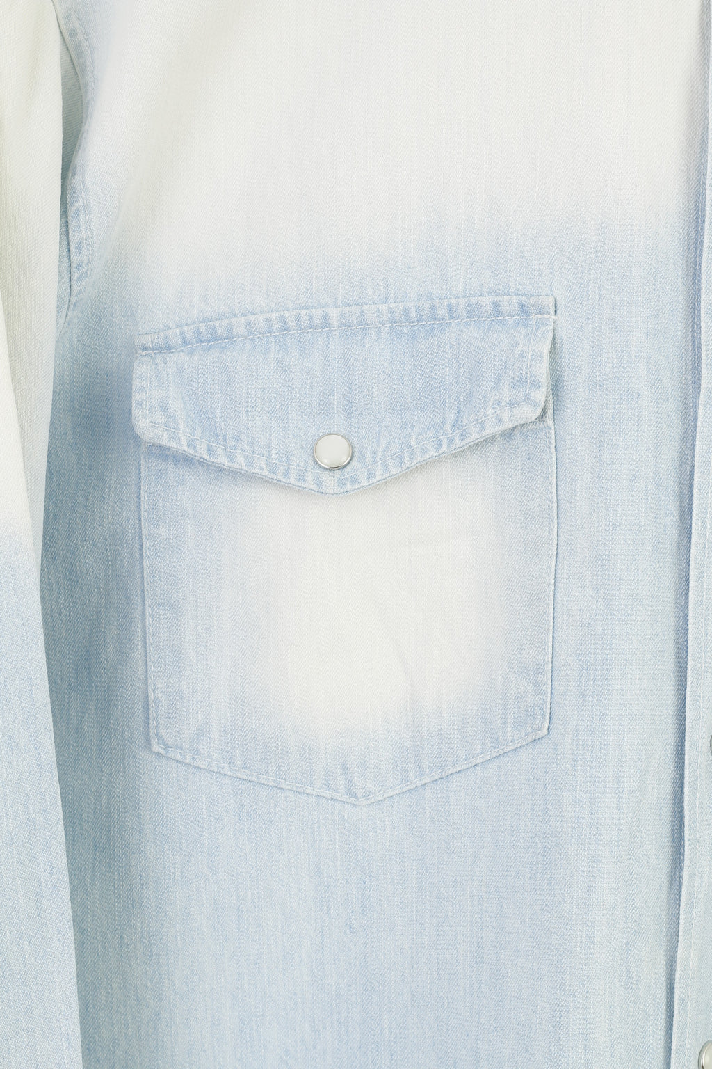 Rattop Hommes XL Chemise décontractée Bleu clair Jeans Boutons-pression blanchis Haut à manches longues