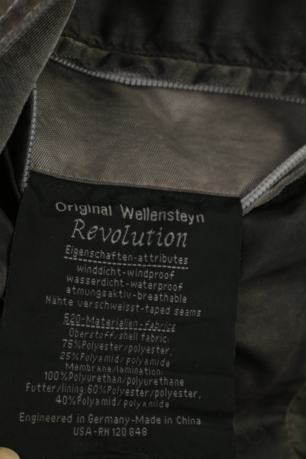 Wellensteyn Woman M Jacket Grey Shiny Detachable Hood Full Double Zipper Slippery Material Top