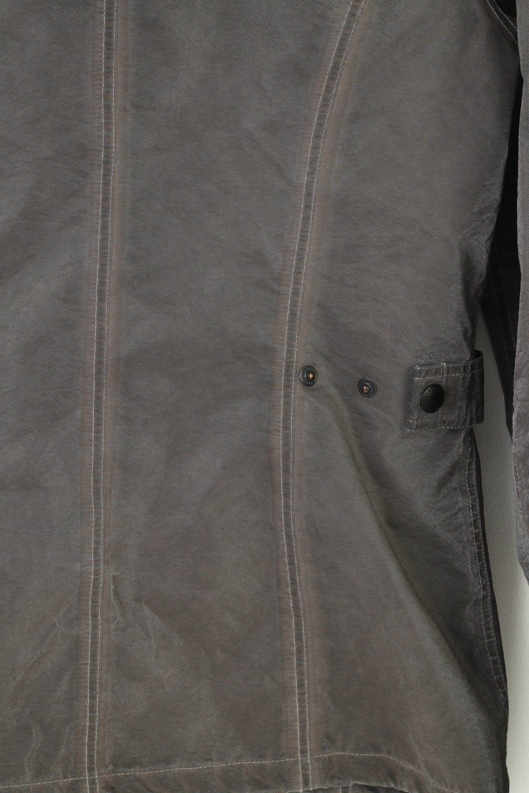 Wellensteyn Woman M Jacket Grey Shiny Detachable Hood Full Double Zipper Slippery Material Top