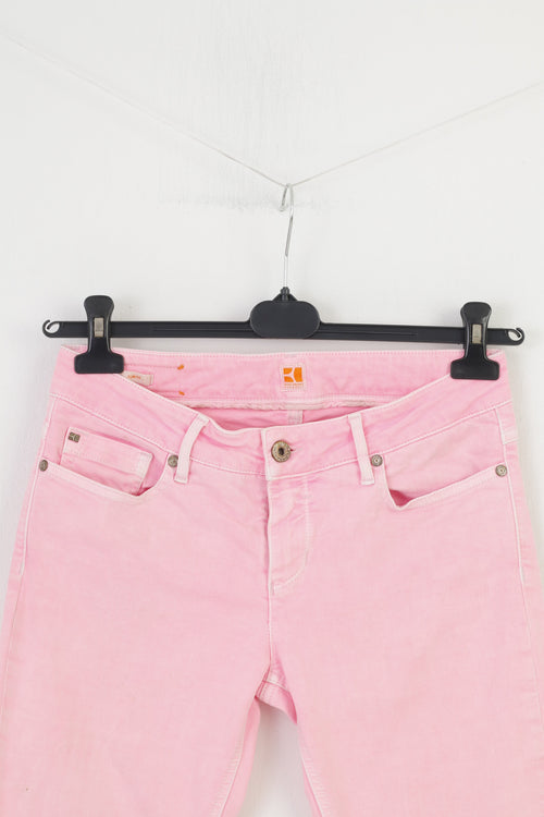 Boss Orange Hugo Boss 27 Pantalon Femme Pantalon Slim Fit Stretch En Coton Rose Haut