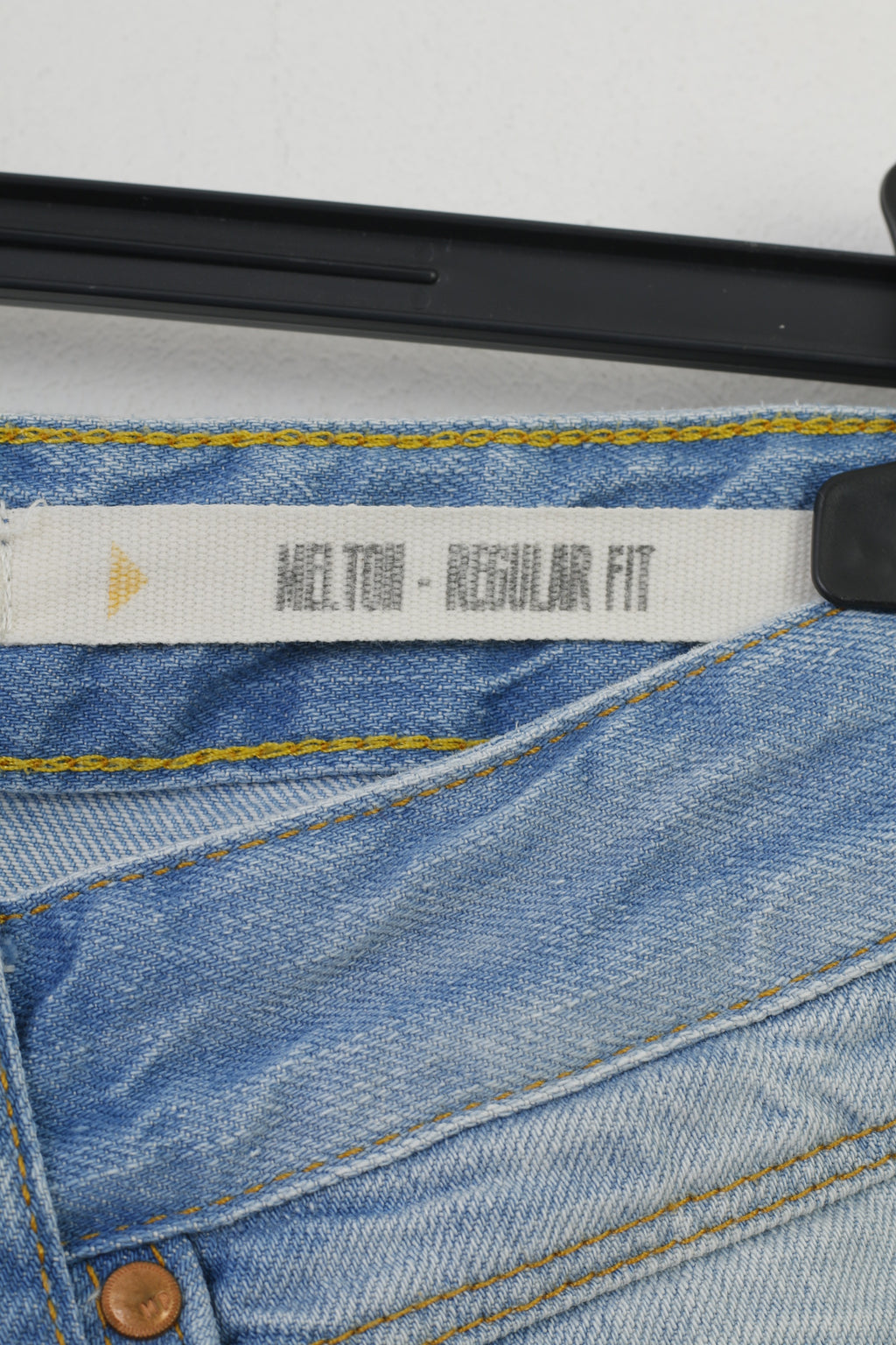 Meltin'Pot Homme 34 34 Pantalon Bleu Coton Déchiré Boutons Coupe Regular Top