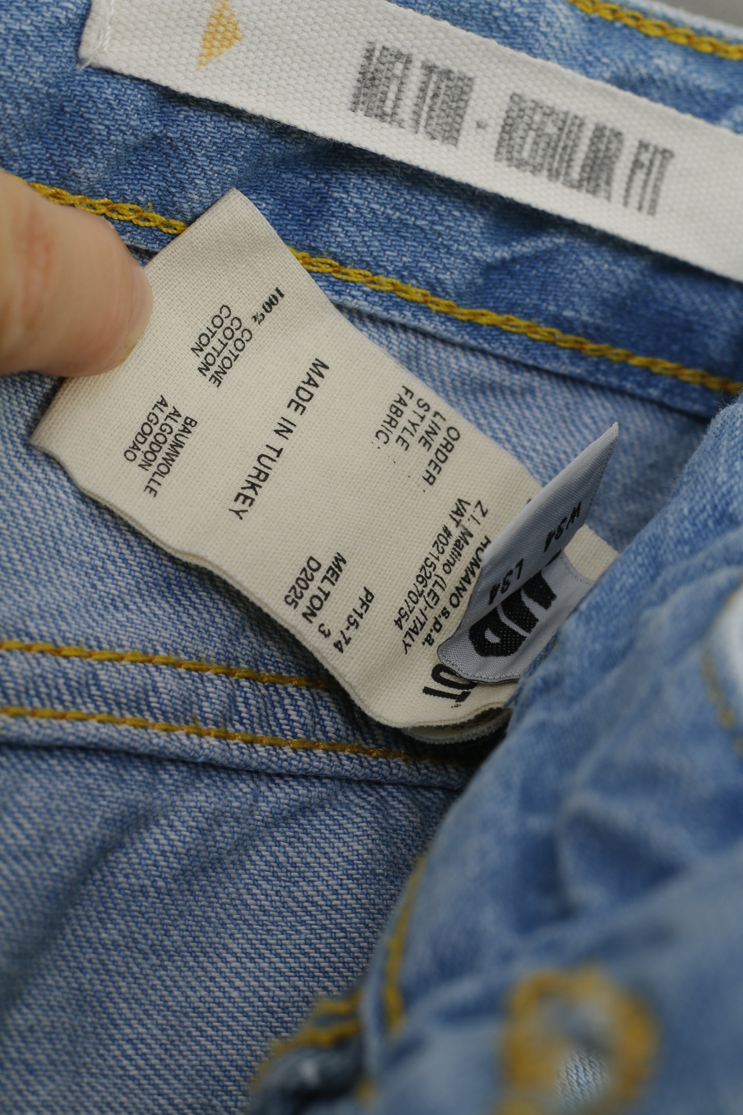 Meltin'Pot Uomo 34 34 Pantaloni Blu in cotone con bottoni strappati Top vestibilità regolare