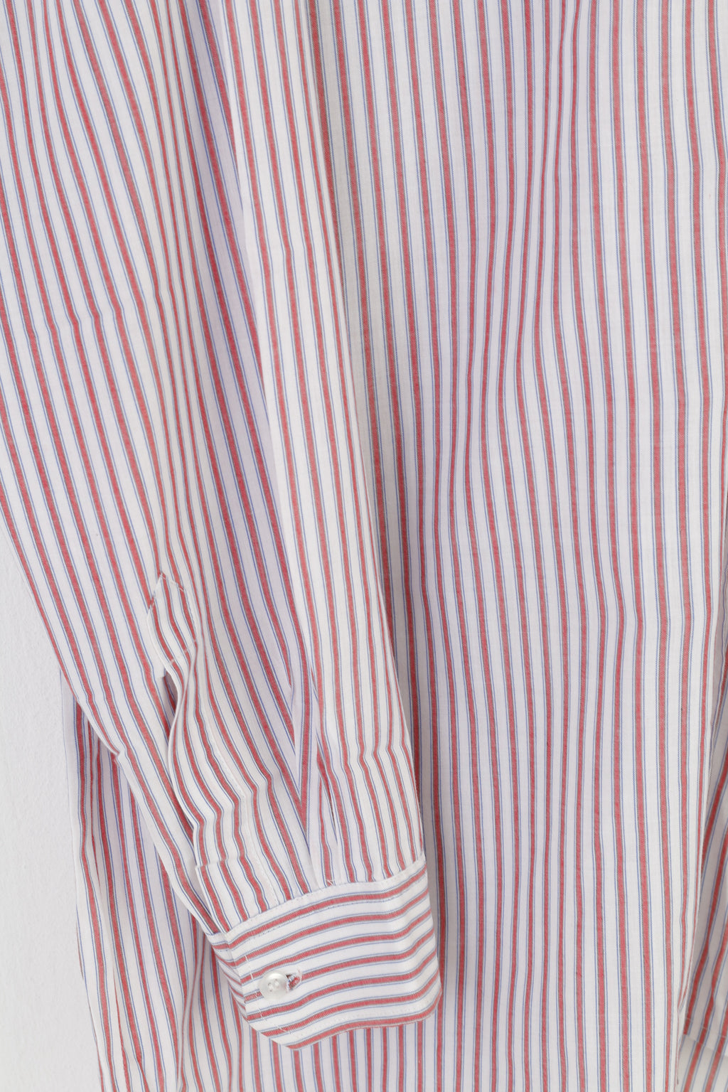 Champion Hommes 17,5 XL Chemise décontractée Blanc Rouge Rayé Doux Rétro Haut à manches longues