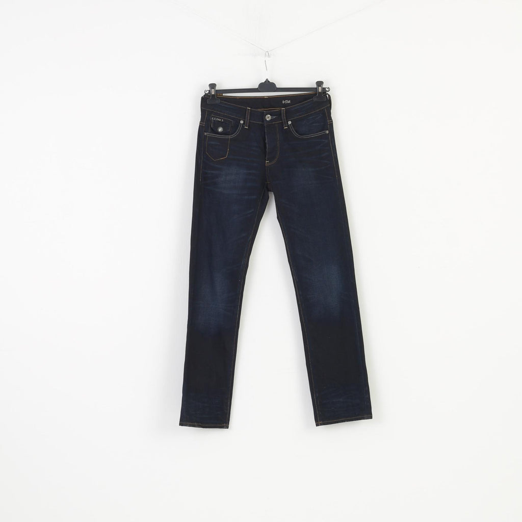 G-Star Men 29 32 Trousers Blue Morris Low Straight Cotton Top