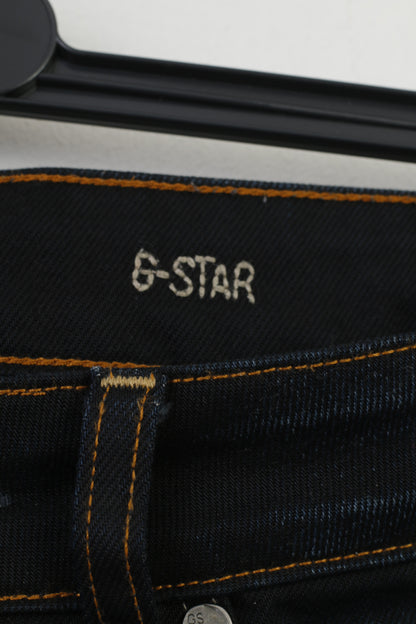 G-Star Hommes 29 32 Pantalon Bleu Marine Morris Low Straight Cotton Top