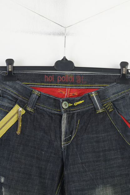 Hoi Polloi Men 8 Jeans Trousers Navy Cotton Vintage Pockets Zipper Pants