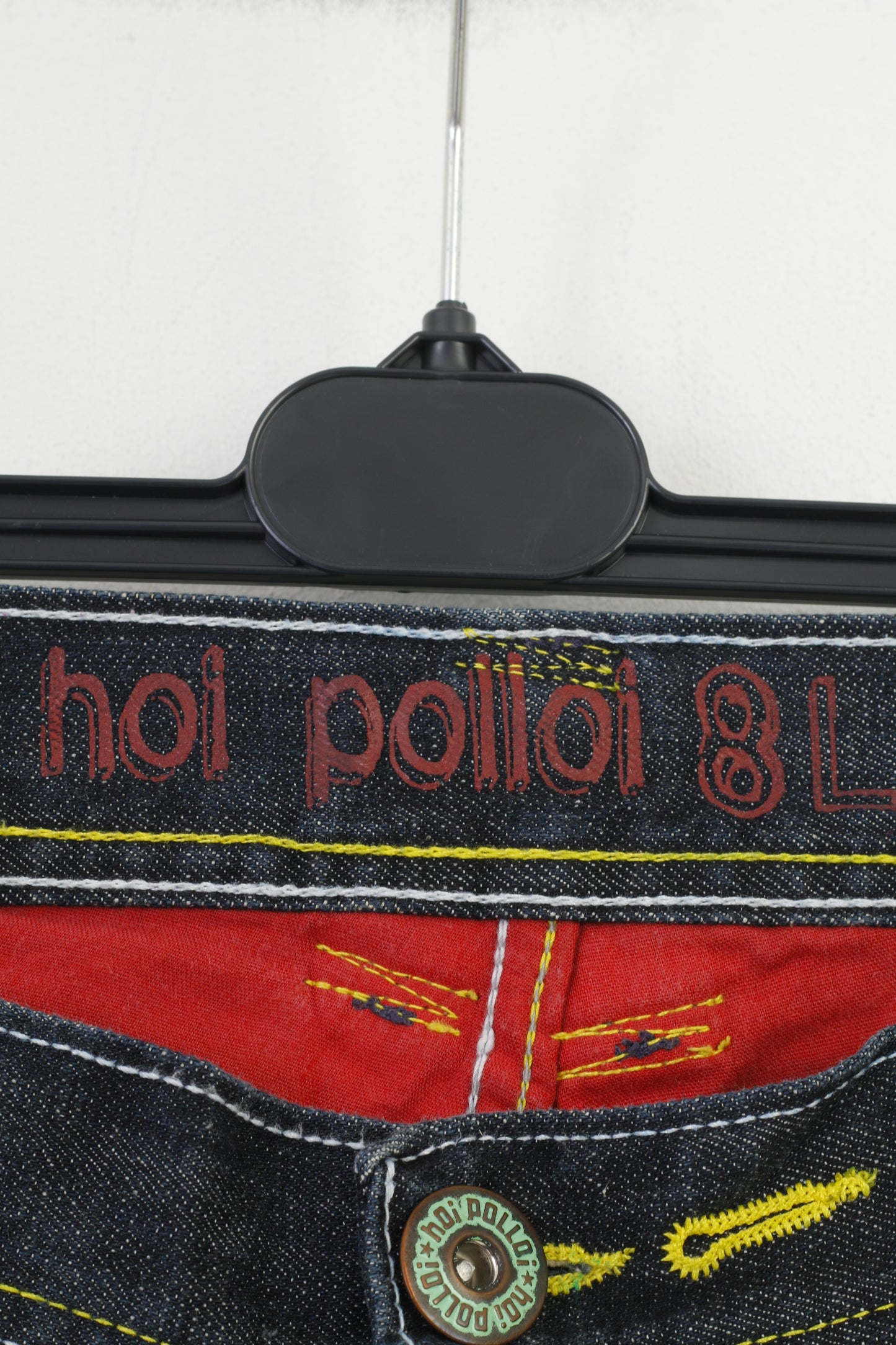 Hoi Polloi Hommes 8 Jeans Pantalons Marine Coton Vintage Poches Pantalon Zippé 