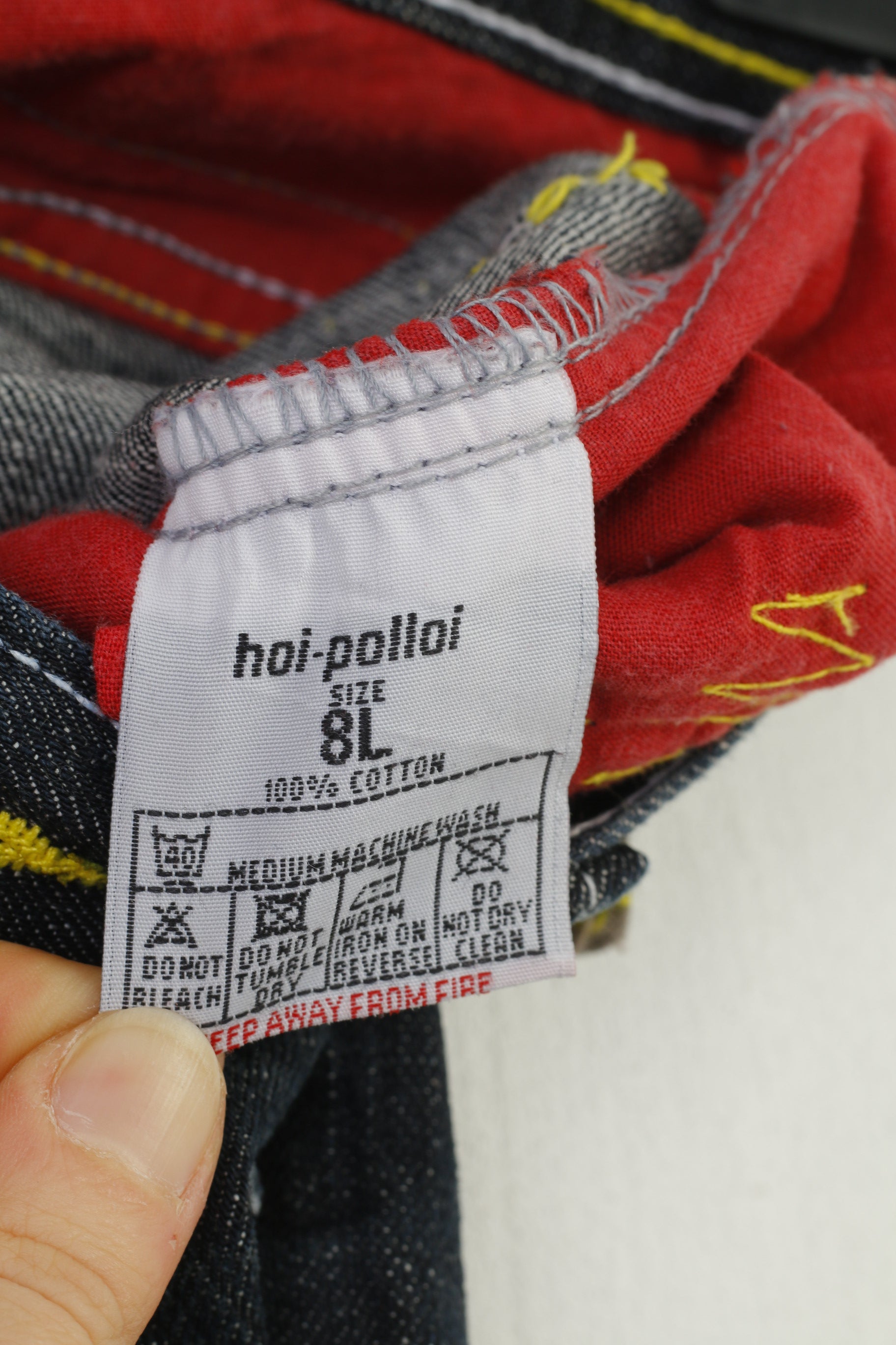 Hoi Polloi Hommes 8 Jeans Pantalons Marine Coton Vintage Poches Pantalon Zippé 