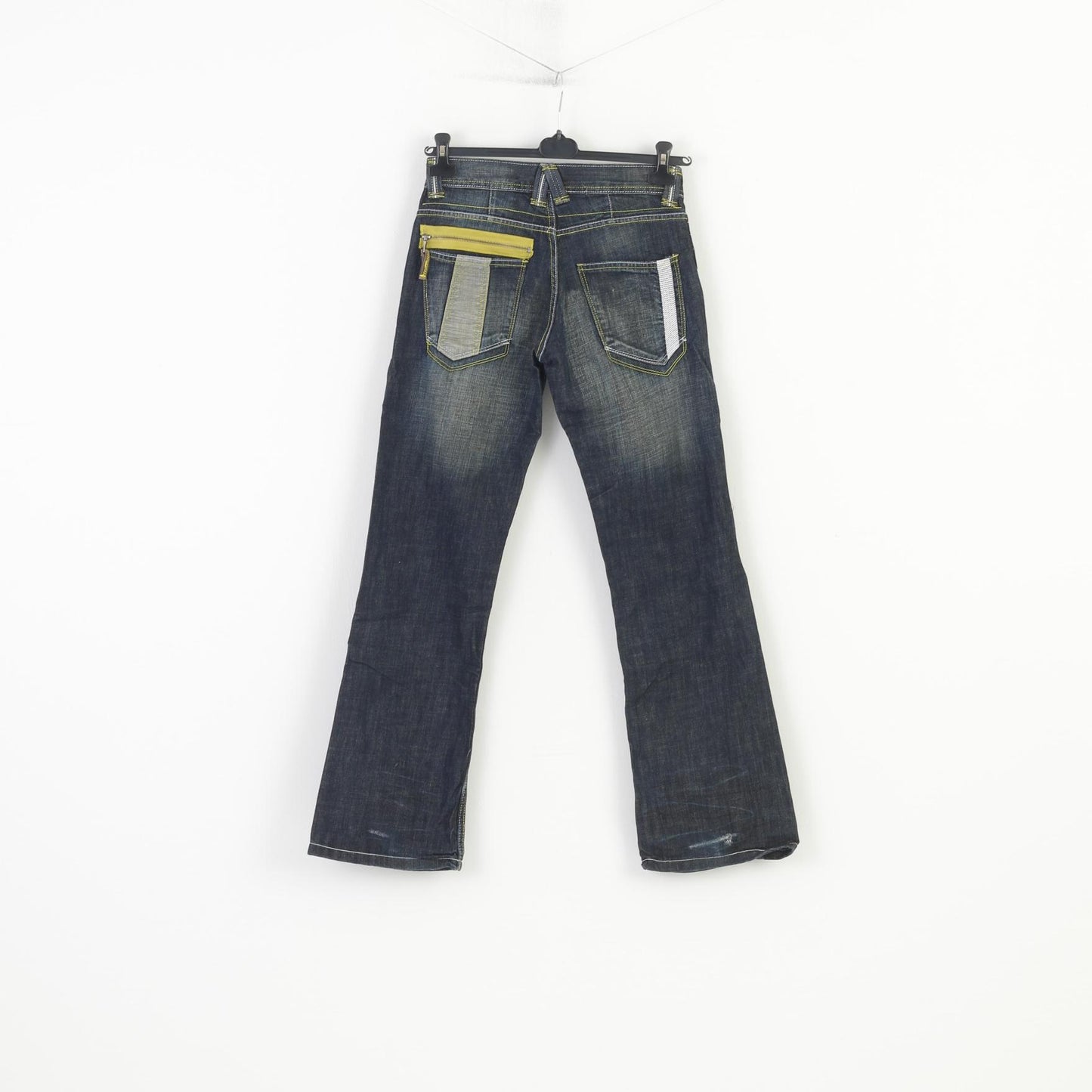 Hoi Polloi Men 8 Jeans Trousers Navy Cotton Vintage Pockets Zipper Pants