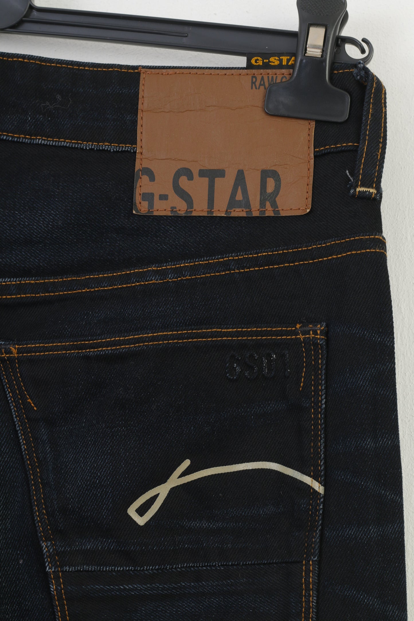 G-Star Men 29 32 Trousers  Navy Blue Morris Low Straight Cotton Top