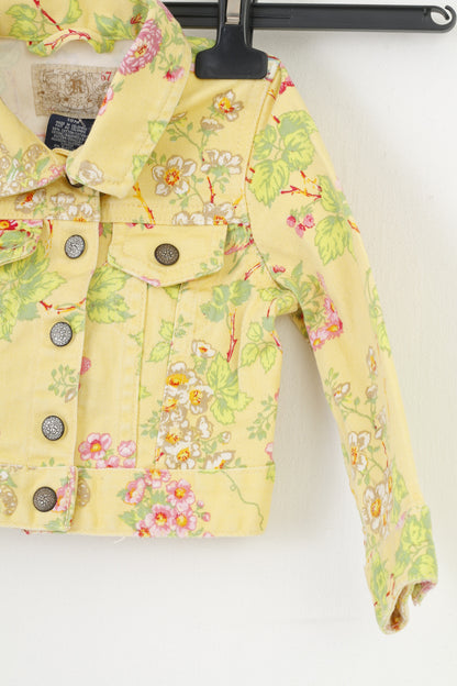 Ralph Lauren Girls 18M Jacket  Cotton Yellow Flower Snap Buttons Top