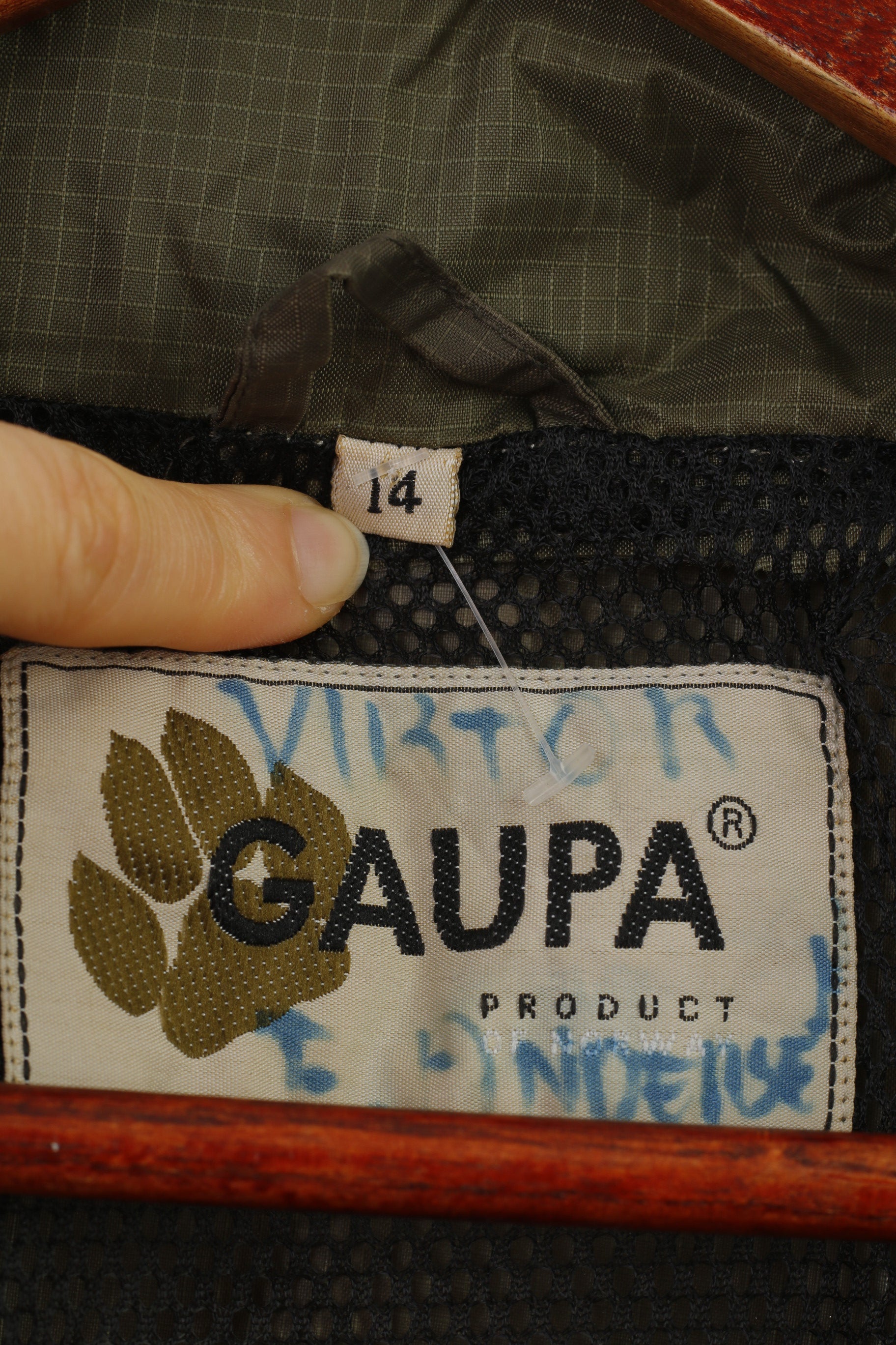 Gaupa Garçon 14 Âge Veste Vert Imperméable Nylon Capuche Sportswear Haut d'Entraînement 