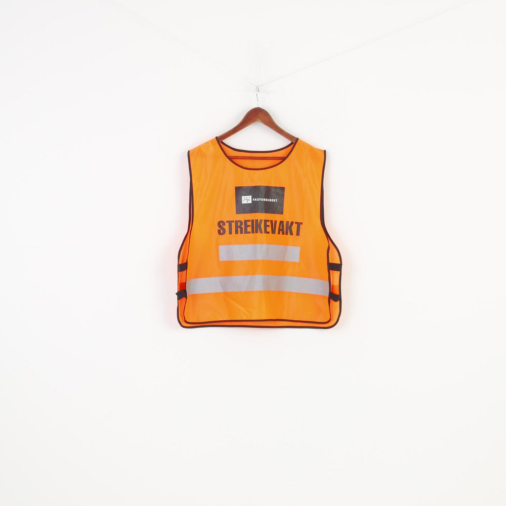Fagforbundet Men Shirt XL Orange Sleeveless  Oversize Work Clothes Top 