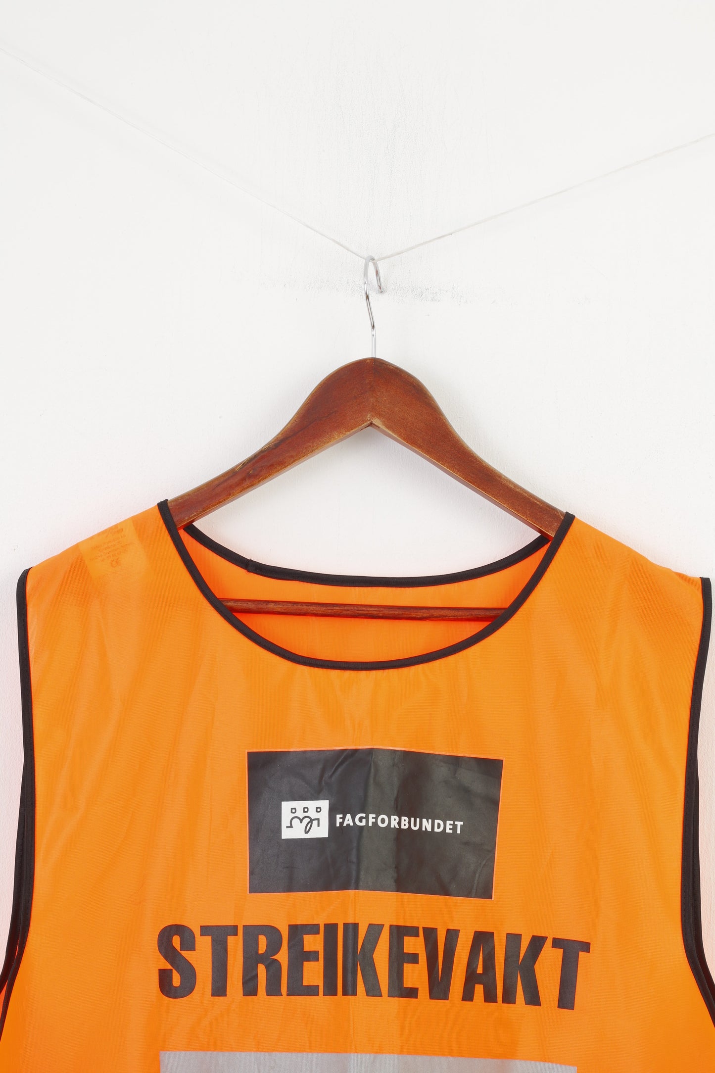 Fagforbundet Men Shirt XL Orange Sleeveless  Oversize Work Clothes Top