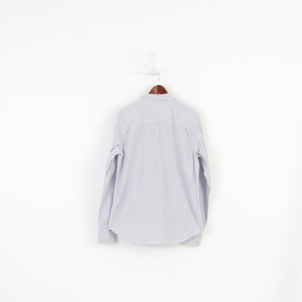 Hilfiger Denim Homme XL L Chemise décontractée à carreaux à manches longues en coton Bleu Haut 