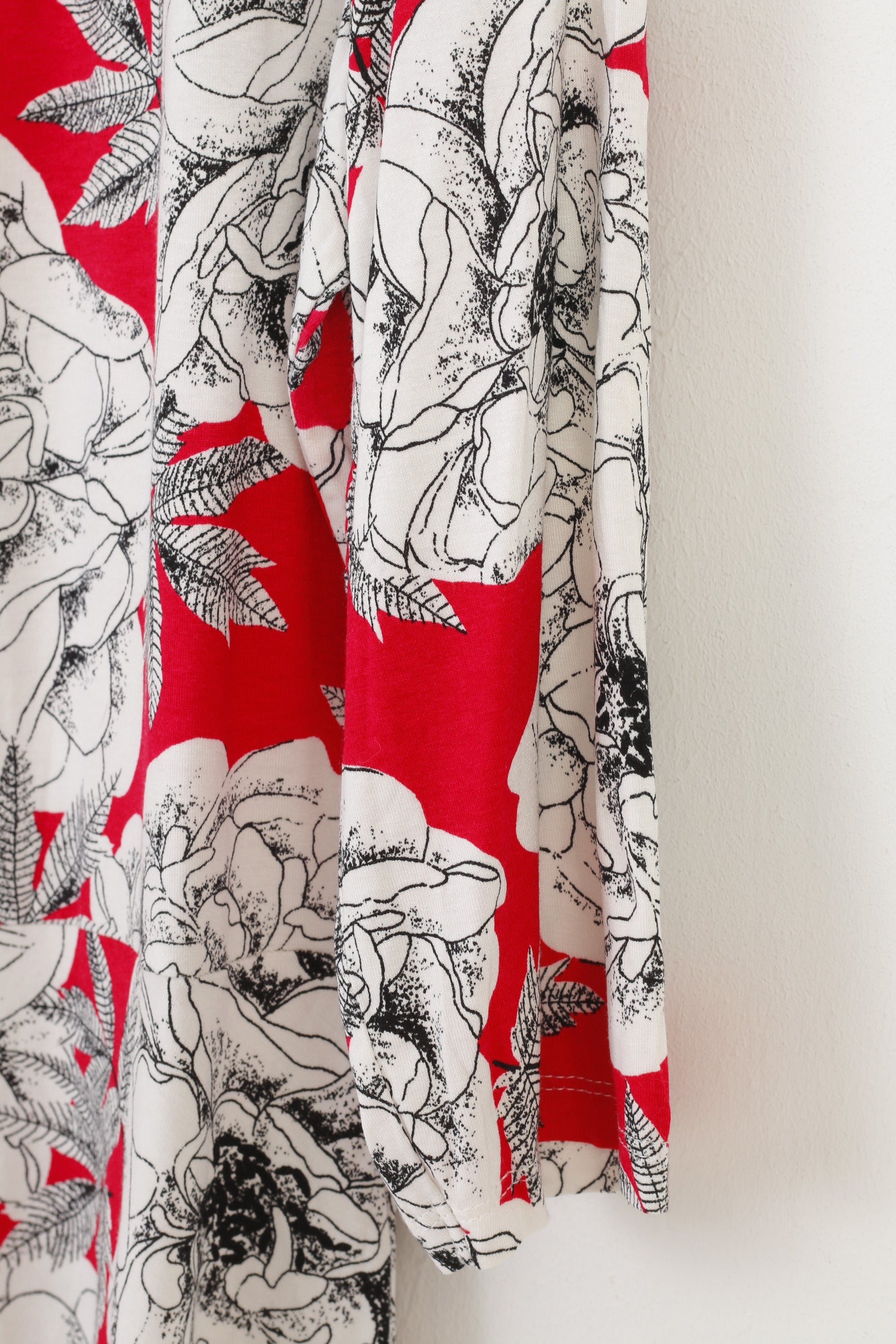 George femmes 16 44 XL chemise viscose fleurs blanches col rond haut