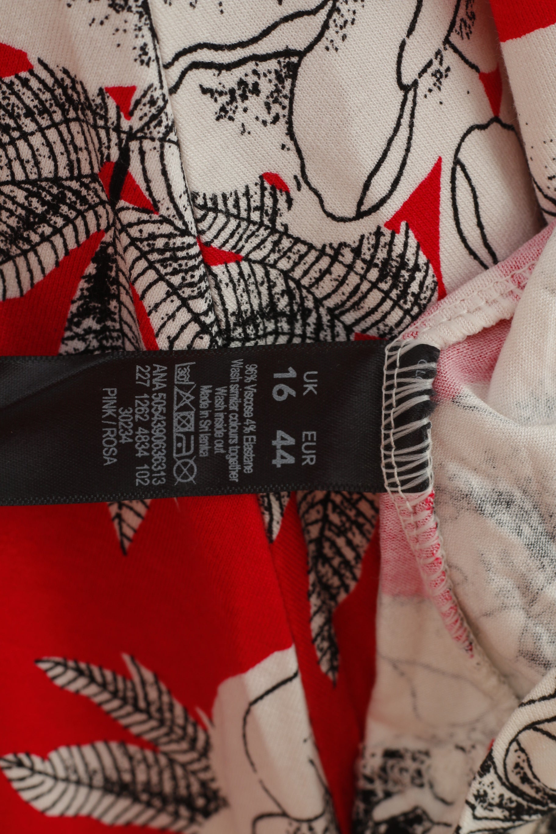 George femmes 16 44 XL chemise viscose fleurs blanches col rond haut