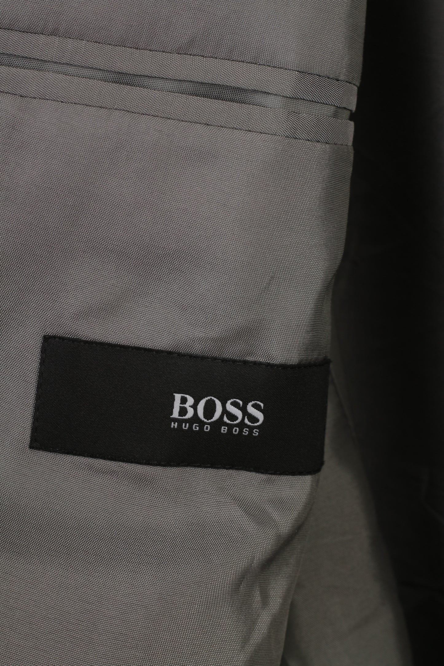 Hugo Boss Abito da uomo 46 56 in lana a righe grigie elegante set cinematografico Scorsese vintage