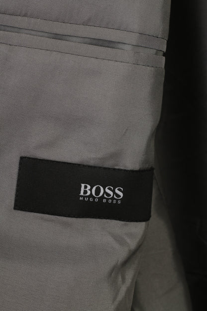 Hugo Boss Abito da uomo 46 56 in lana a righe grigie elegante set cinematografico Scorsese vintage