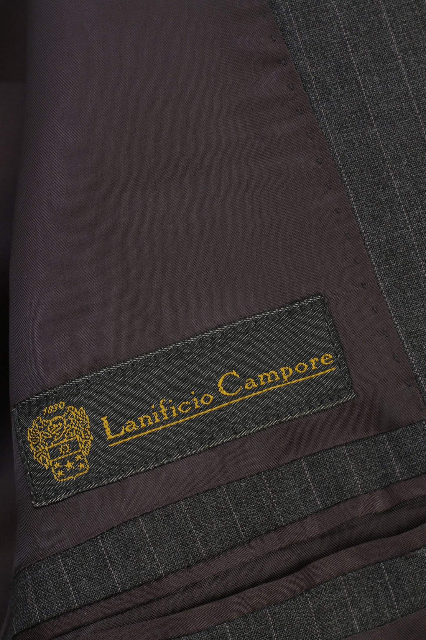 Lanificio Campore Homme 48 Costume Gris Via Piana Laine Rayé Haut Élégant