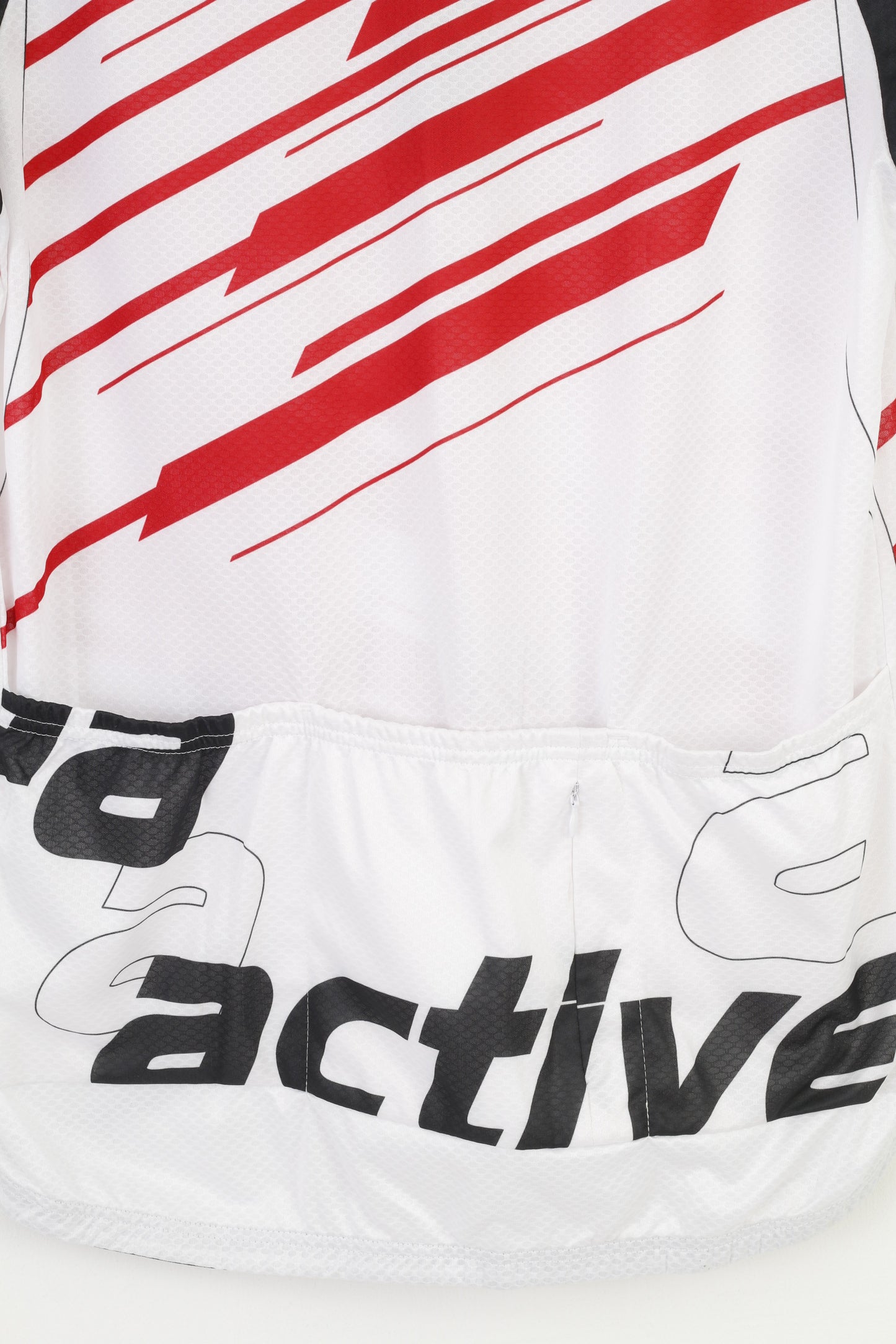 New Crivit Sports Men L 52/54 Cycling Shirt Zip Neck Red White Bike  Jersey Pockets Top
