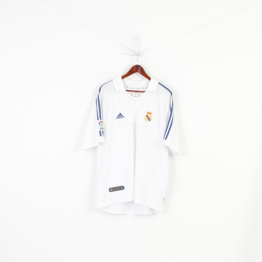 Adidas Men XL Shirt Football Club Real Madryt MCF Soccer White Sportswear Rmfc Authentic Licensed Product Top