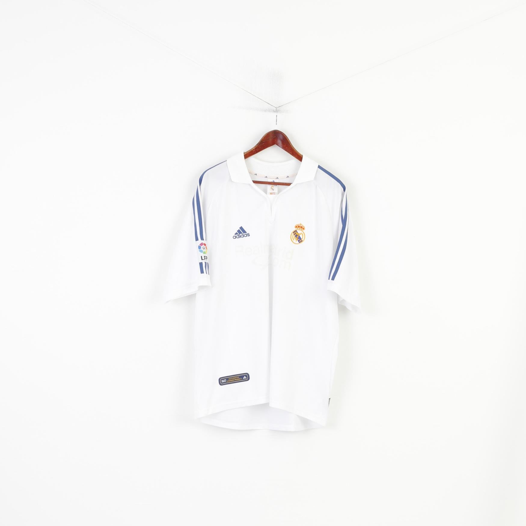 Adidas Men XL Shirt Football Club Real Madryt MCF Soccer White Sportswear Rmfc Authentic Licensed Product Top