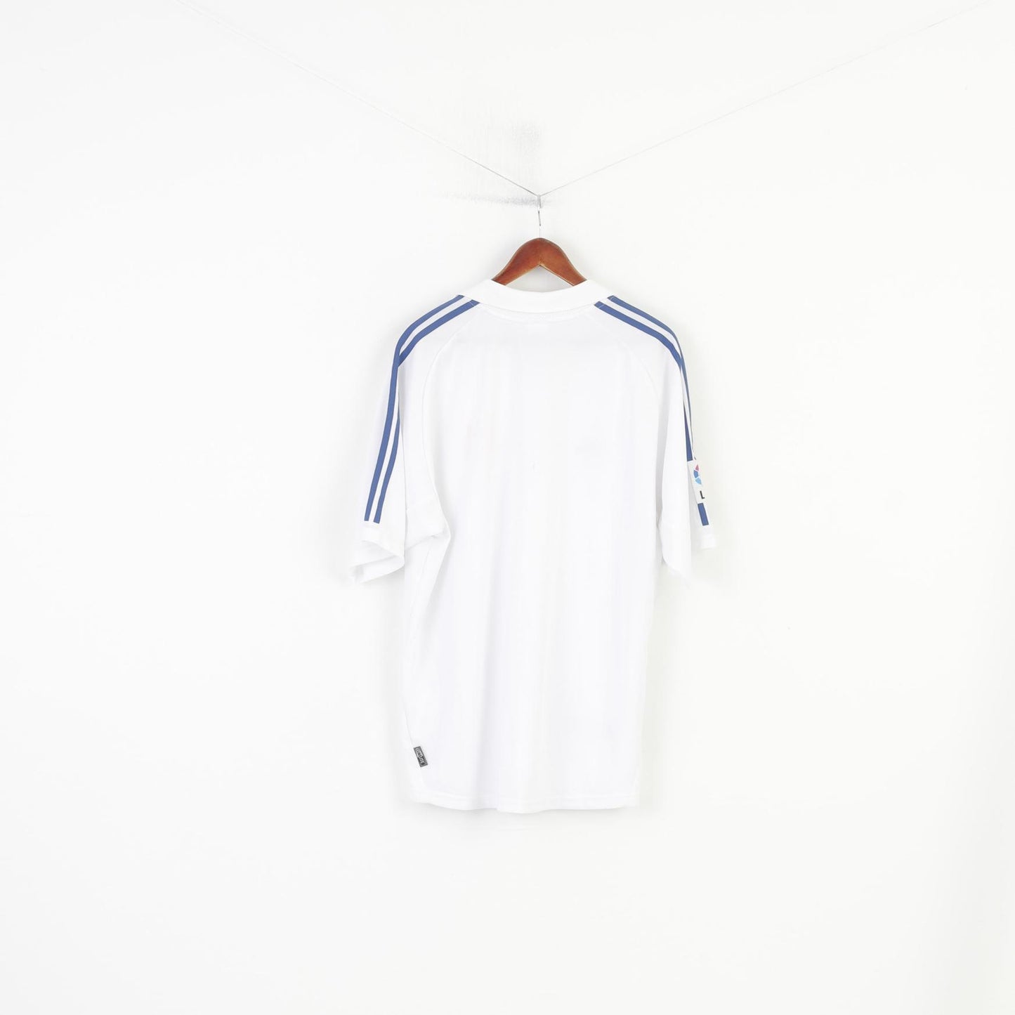 Adidas Men XL Shirt Football Club Real Madryt MCF Soccer White Sportswear Rmfc Authentic Licensed Product Top