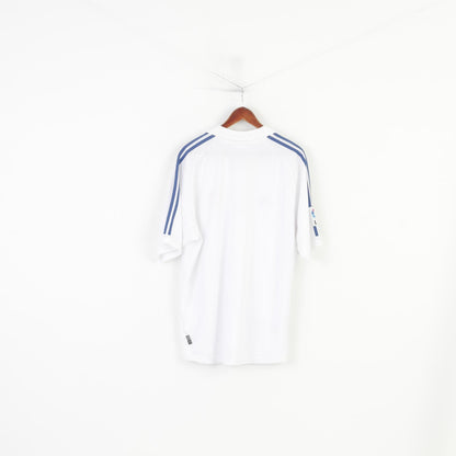 Adidas Men XL Shirt Football Club Real Madryt MCF Soccer White Sportswear Rmfc Authentic Licensed Product Top