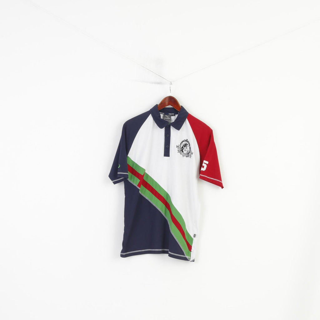 Falcons Men M Polo Shirt Cotton  Navy White American Football Atlanta Short Sleeve Top