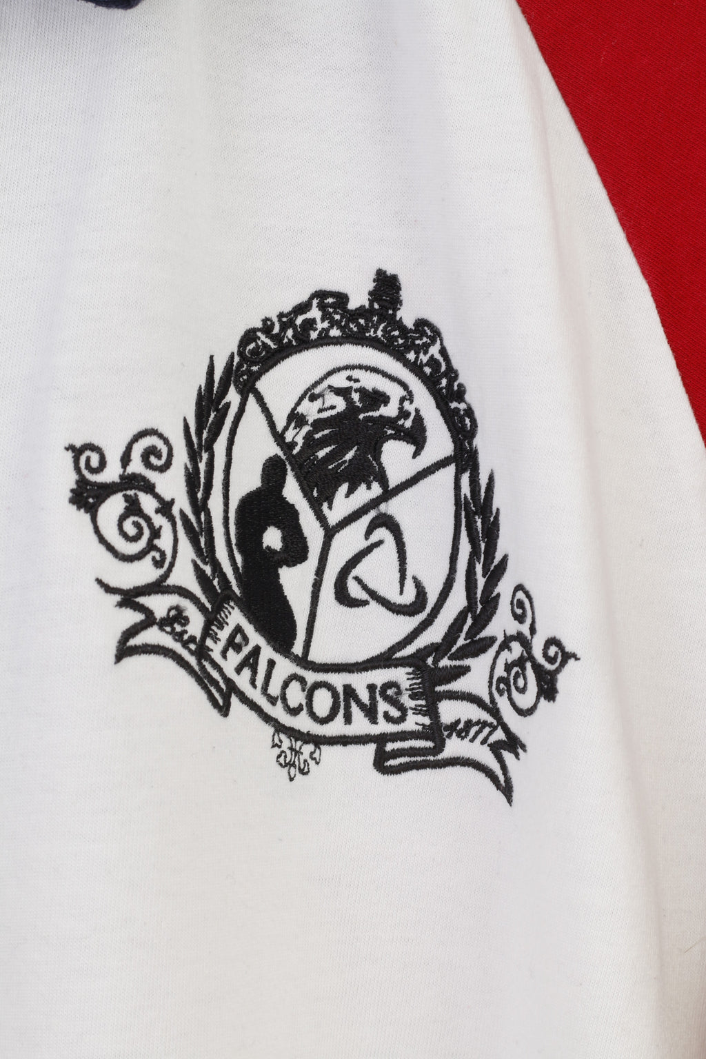 Falcons Men M Polo Shirt Cotton  Navy White American Football Atlanta Short Sleeve Top