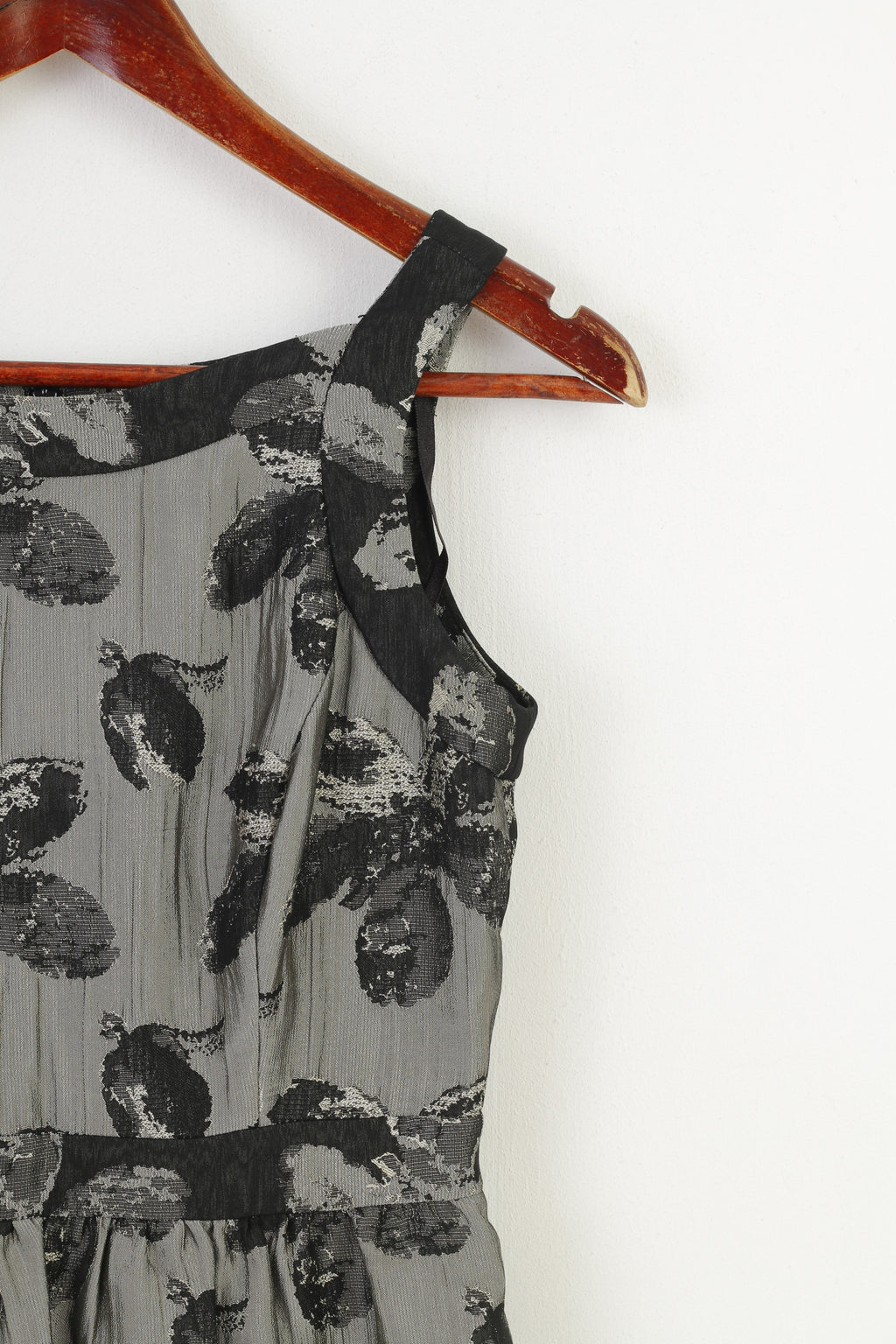 Donna Ricco New York Women 2P XS Dress Grey Shiny Flowers Printed Cocktail Mini