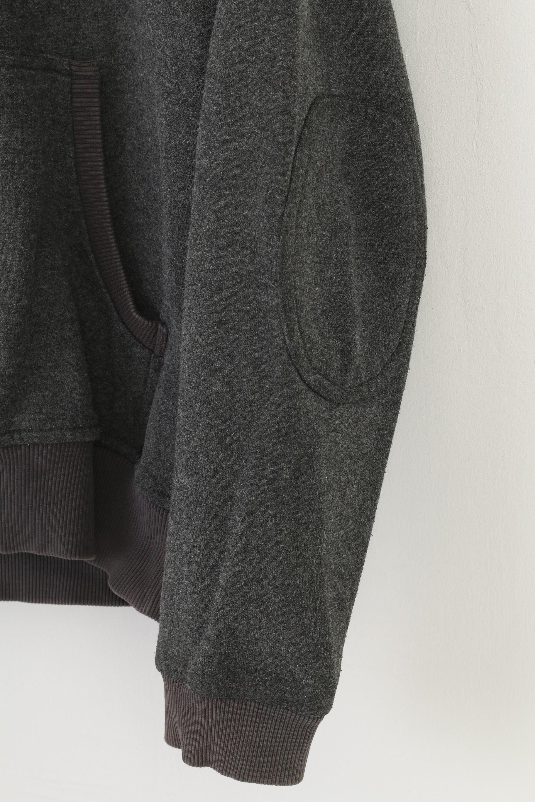 Sergio Tacchini Men S Sweatshirt Grey Hoodie Cotton Pads Zip Neck Vintage Top