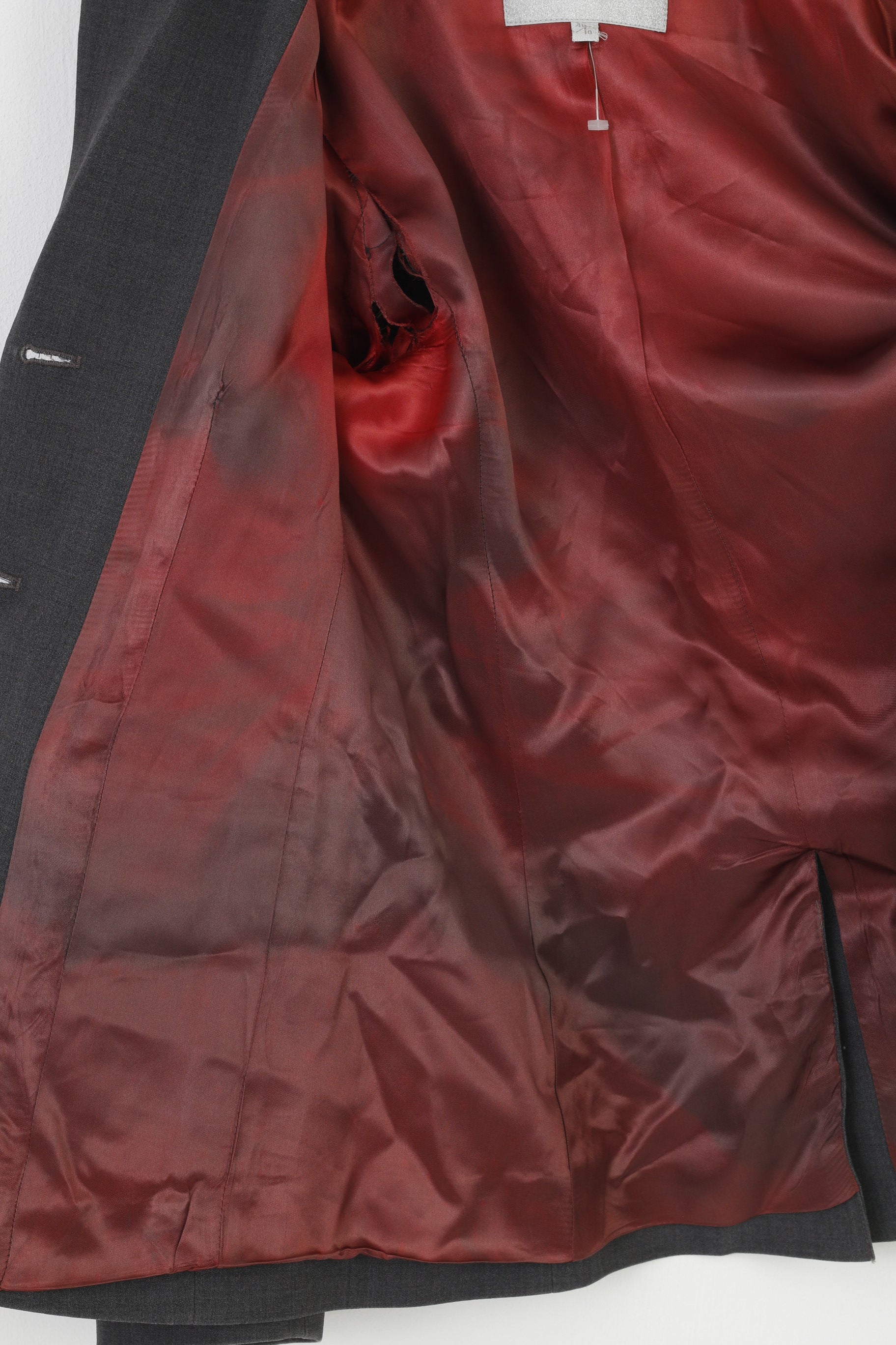 Patrick Cox Woman 40 10  Jacket Grey Long Sleeve Breasted Jacket Elegant  Pockets Top