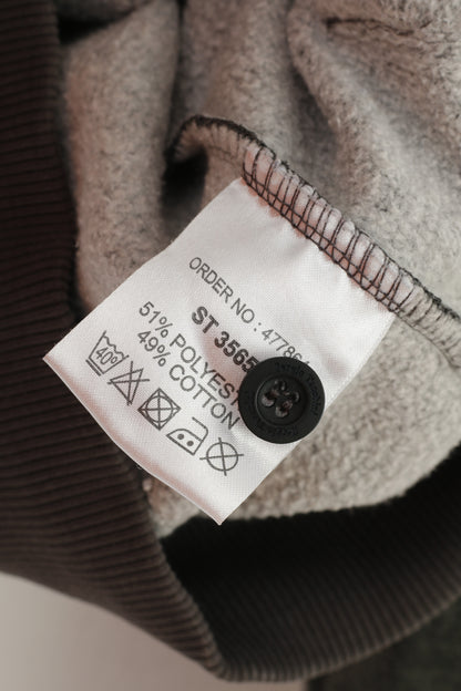 Sergio Tacchini Men S Sweatshirt Grey Hoodie Cotton Pads Zip Neck Vintage Top