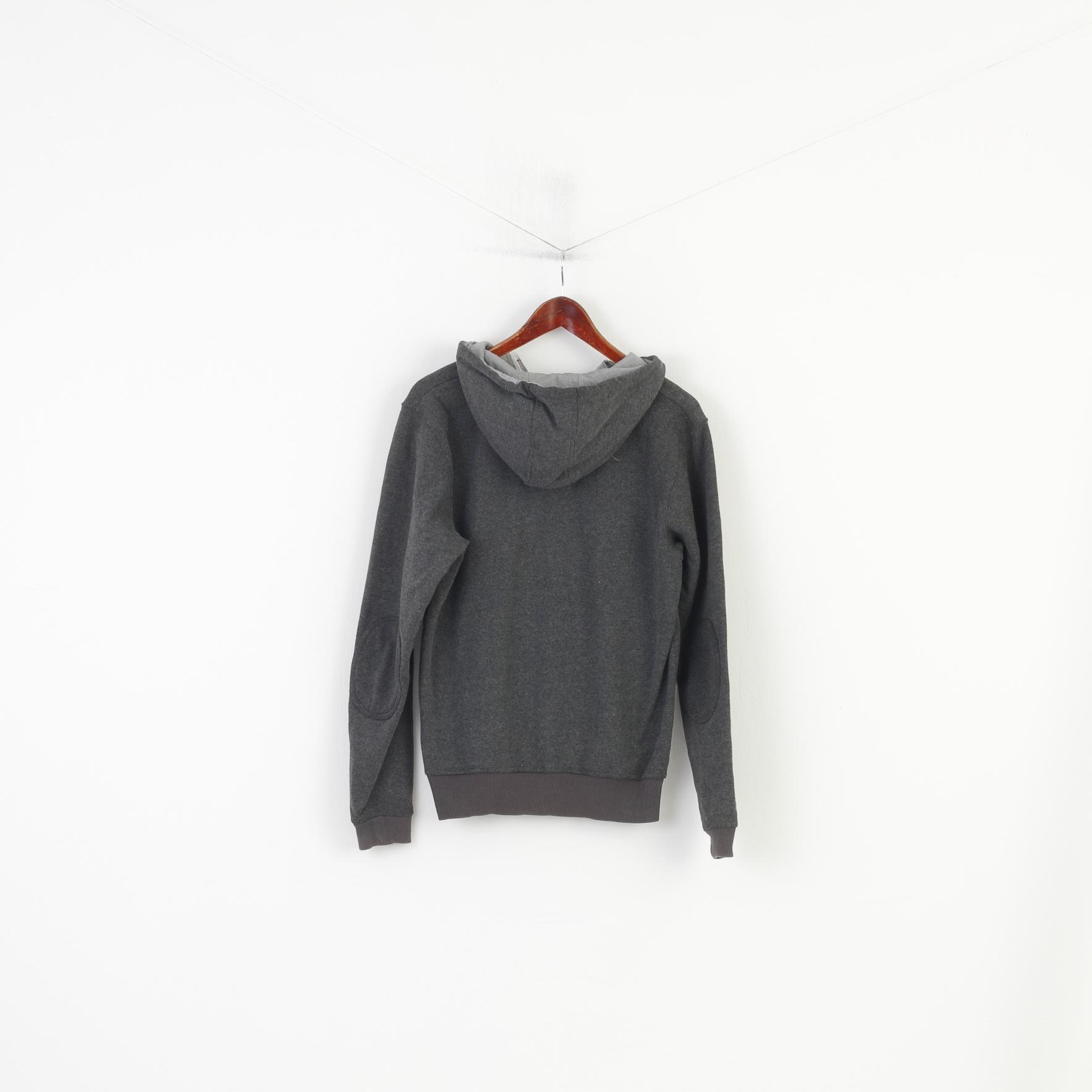 Sergio Tacchini Men S Sweatshirt Grey Hoodie Cotton Pads Zip Neck Vintage Top